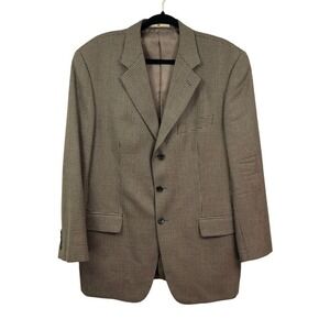 Joseph Abboud Silk Wool Sport Coat Jacket Men 3 Button Ventless Houndstooth‎ 40R